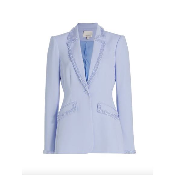 Cinq A Sept Kayden Embellished Beaded Blazer Icicle Blue 8 - Picture 2 of 3